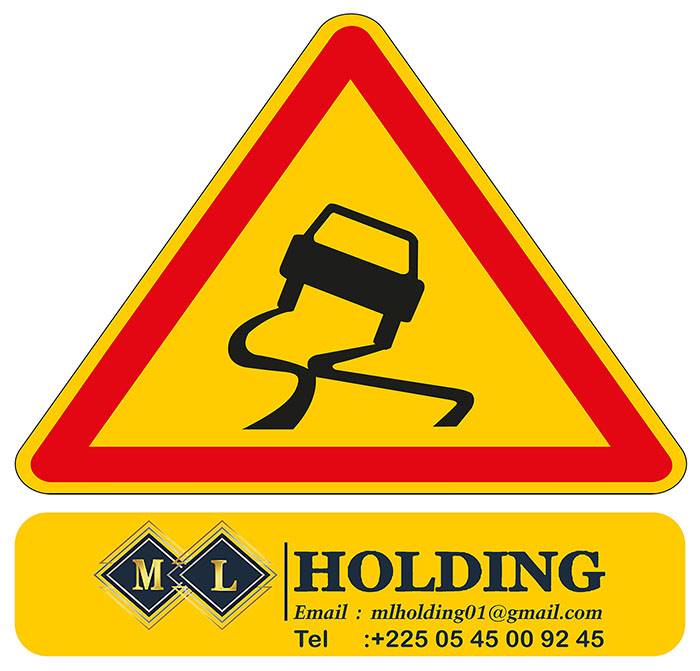 Panneau de chaussée glissante