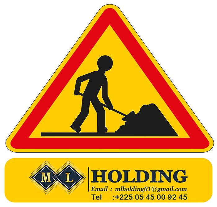 Panneau de travaux sur chaussée
